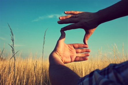 Hands Framing Field